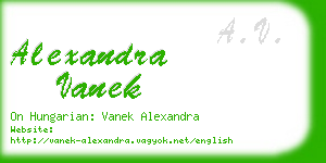 alexandra vanek business card